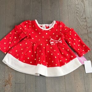 Red Polka Dot Baby Dress with Bow